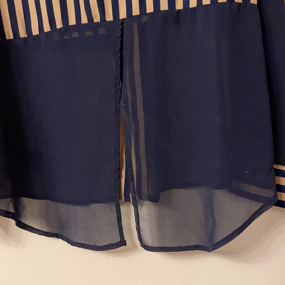 Navy tan work blouse - Picture 6 of 6